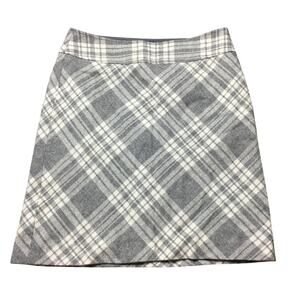 Talbots wool blend mini skirt Preppy Academic white Grey Size 4
